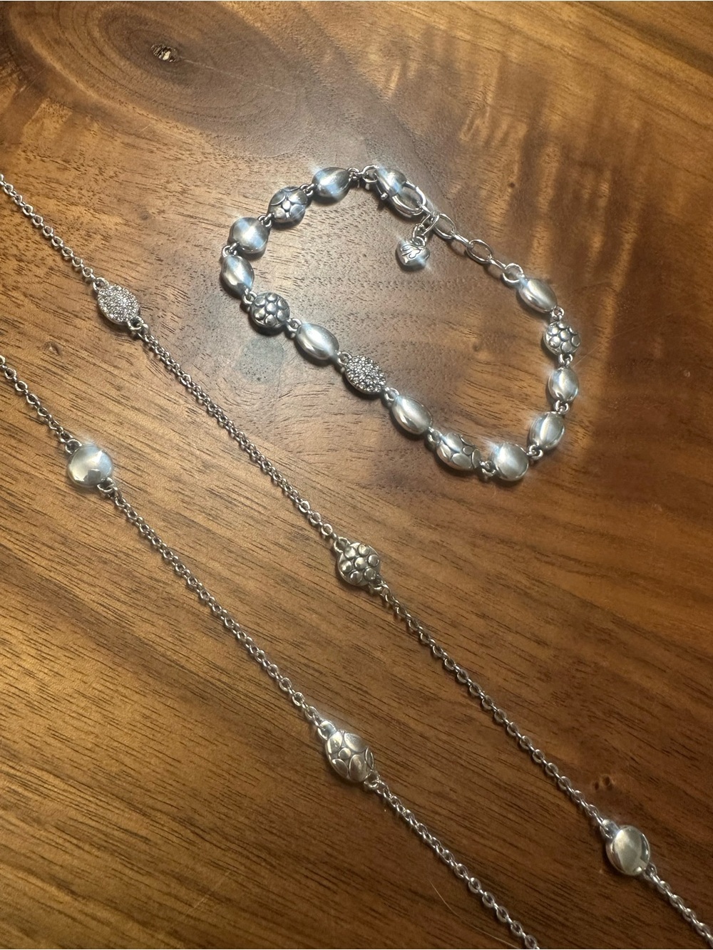 Brighton Silver Bead Bracelet and Necklace Set
